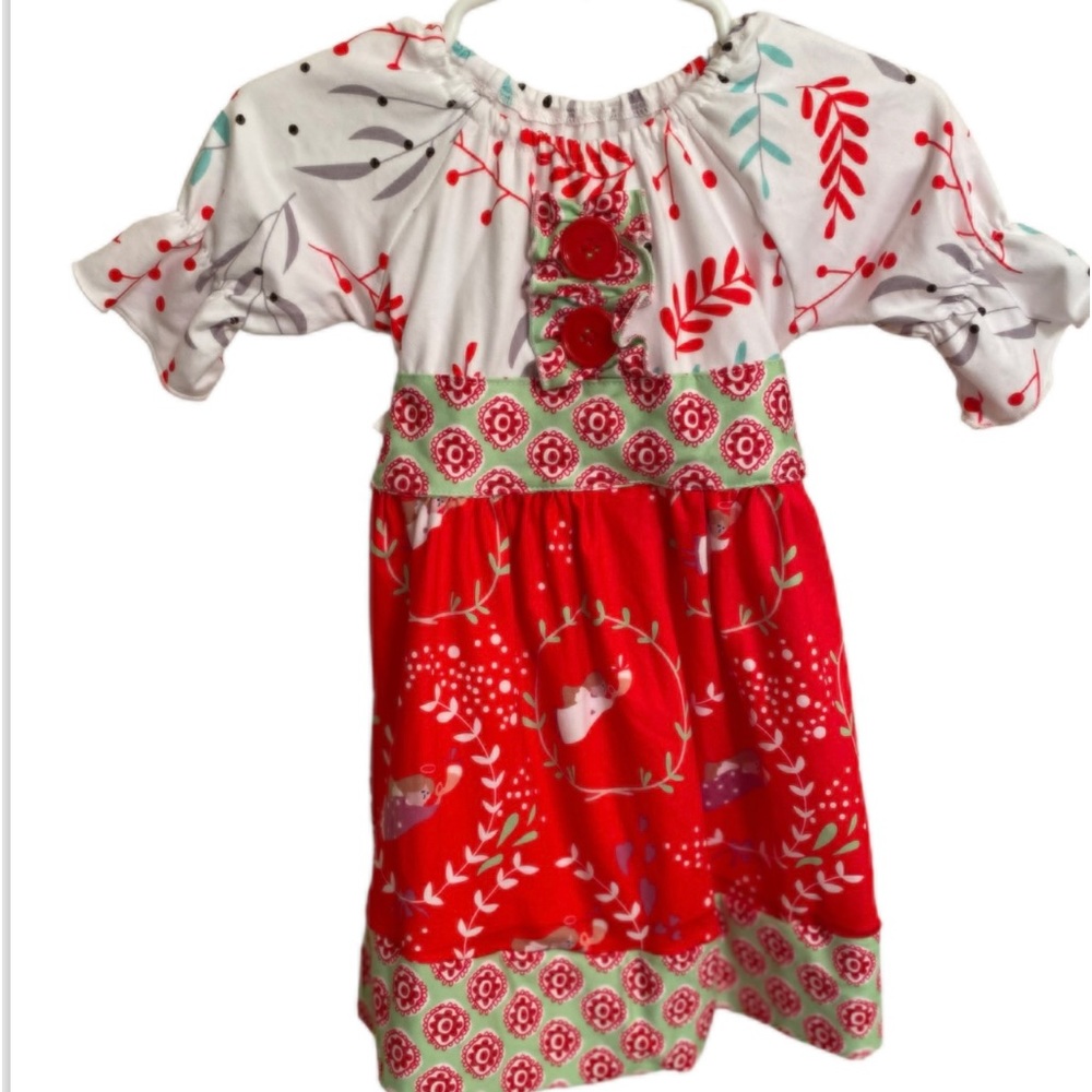 Unbranded Hark the Herald Angel girls Christmas Holiday Dress 6/12 Months NEW